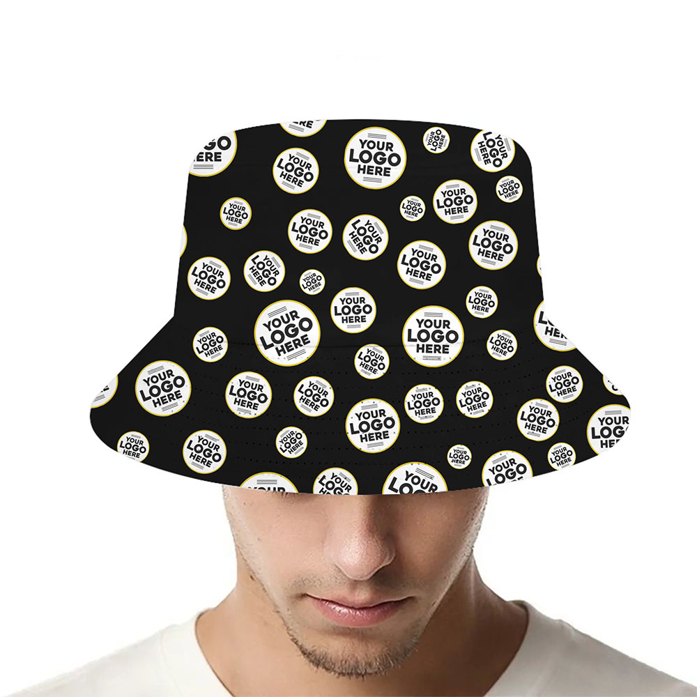 Custom Bucket Hat with Randomized Logo Pattern  2
