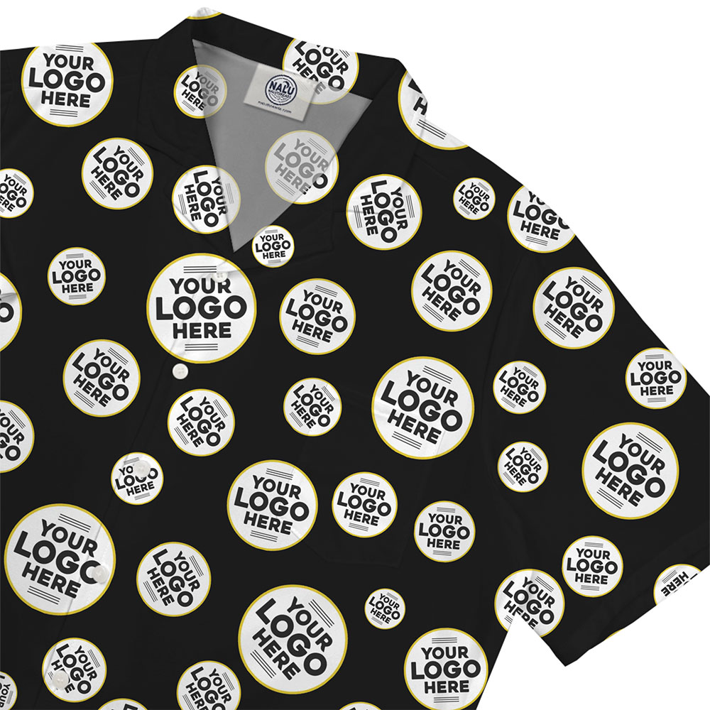 Custom Hawaiian Shirt with Scattered Logo Pattern  3