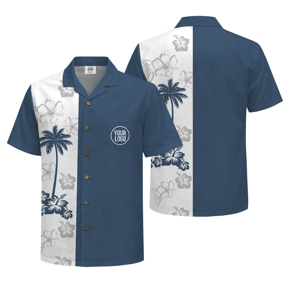 Custom Tropical Paradise Hawaiian Shirt with Pocket Logo Custom Tropical Paradise Hawaiian Shirt with Pocket Logo 2
