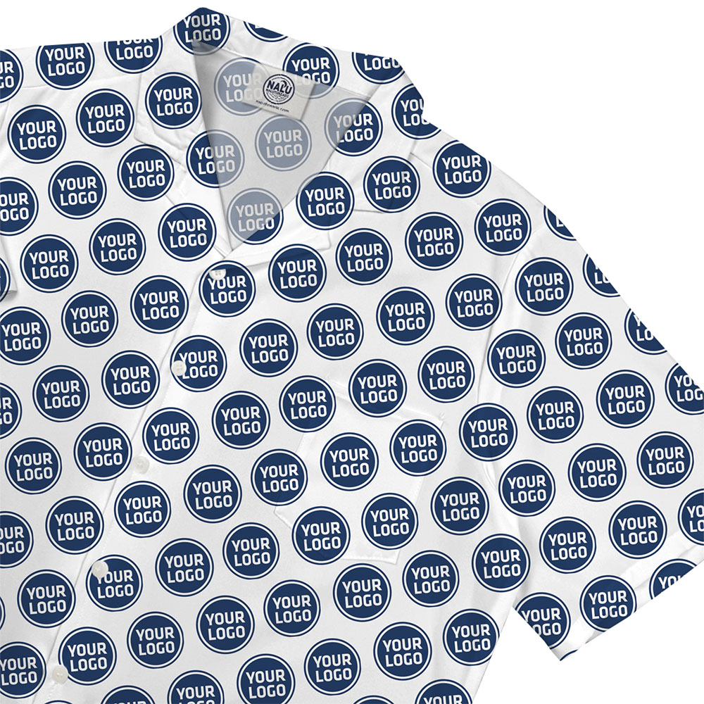 Customizable Hawaiian Shirt with All-Over Logo Design 4