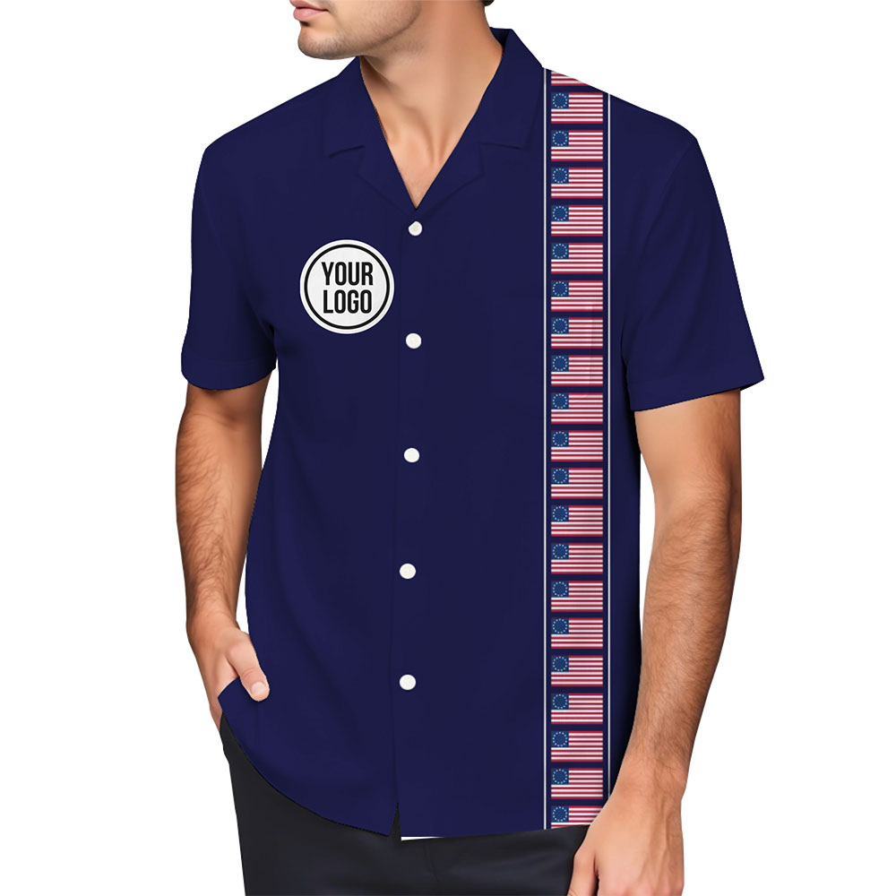 Customizable Men's American Flag Shirt for Celebrations 2