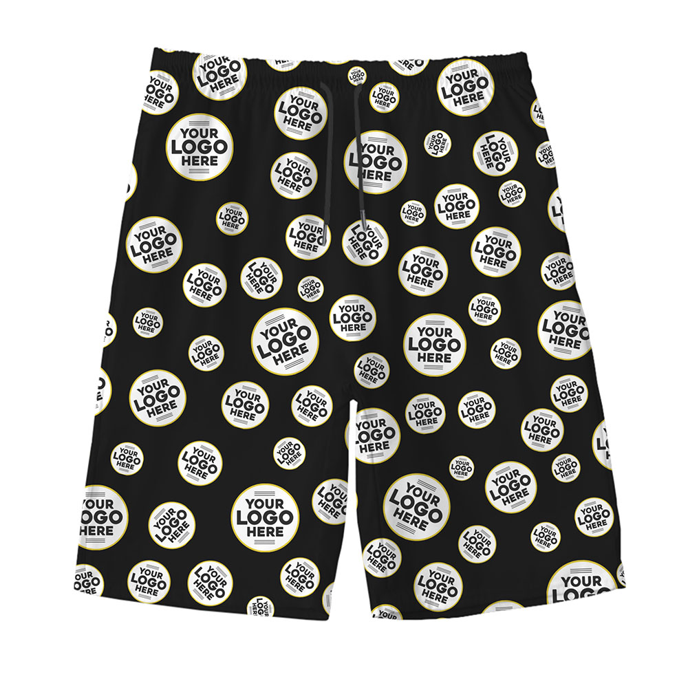 Personalized Beach Shorts with All Over Logo Print  2